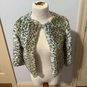 Kidpik Green and Brown Faux Fur Jacket